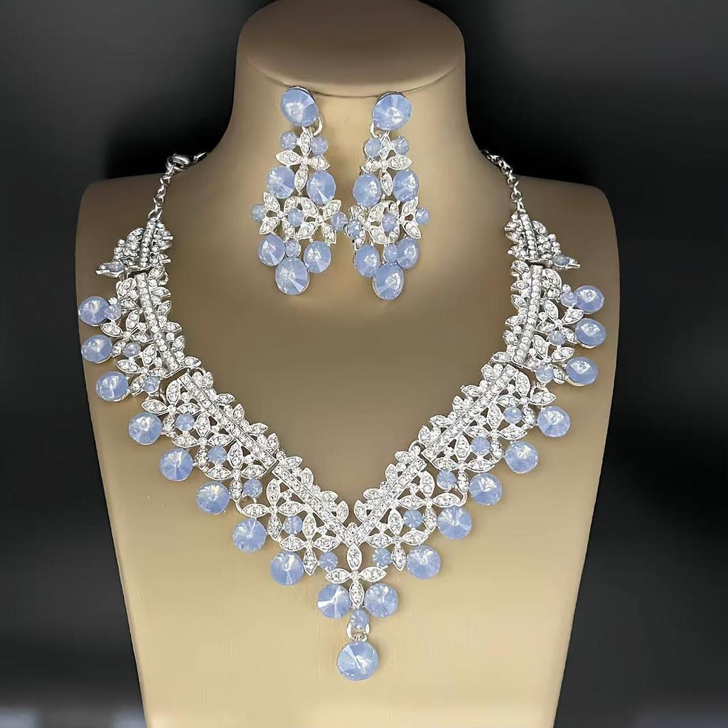2025 Bridal Rhinestone Necklace & Earring Set: Elegant European-American Wedding Accessories