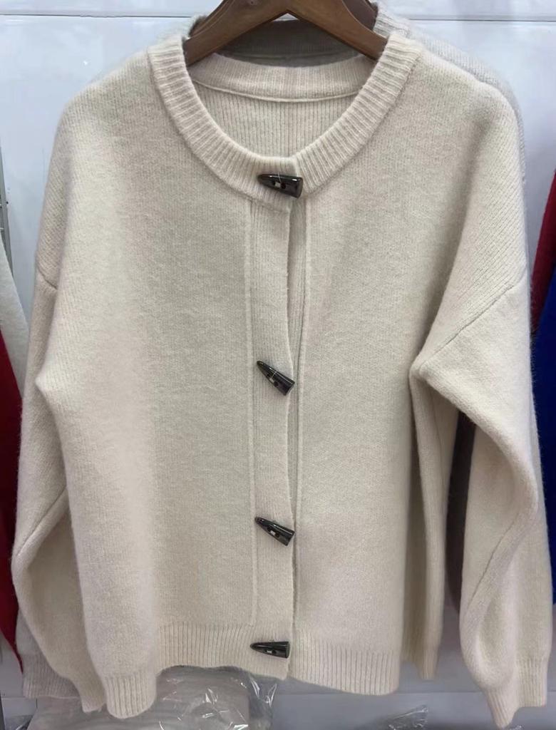 Retro Button Sweater Cardigan Female Fall And Winter New Korean Version Loose Short Knitted Cardigan Sweater