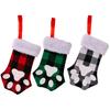Cartoon Cat Delightful Paw Christmas Stockings In Bright Red Green And Black White