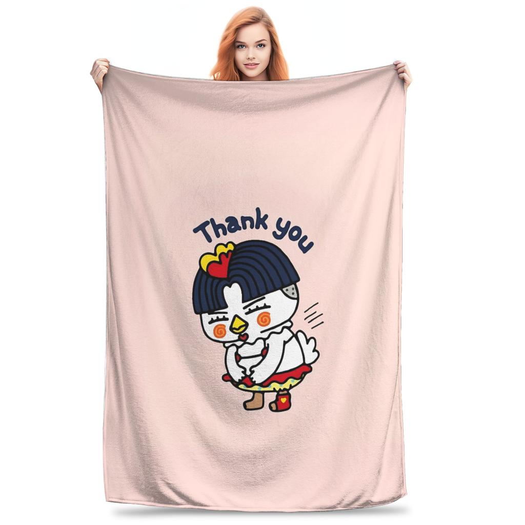 Kwaii Anime B-Buldak RameSn Coperte in Flanella Invernali Calde Morbide Plaid per Bambino Divano Letto Copriletto Divertente Copriletto Divano Letto
