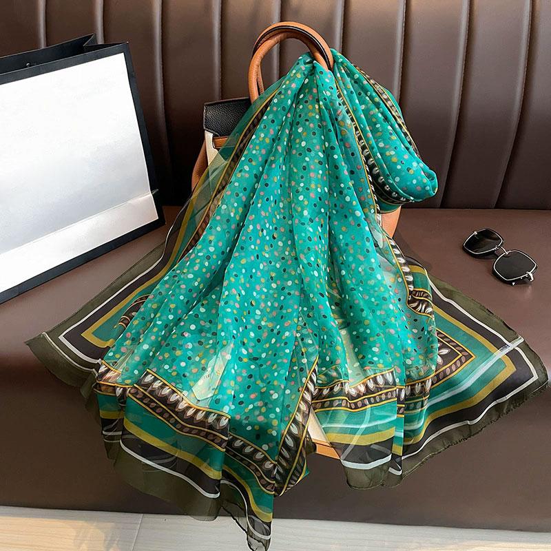 New Beach Stoles Sunscreen Wraps Shawls Silk Scarf Spring Foulard Female Hijab Scarves Wraps for Women Hijab Headband Bandana
