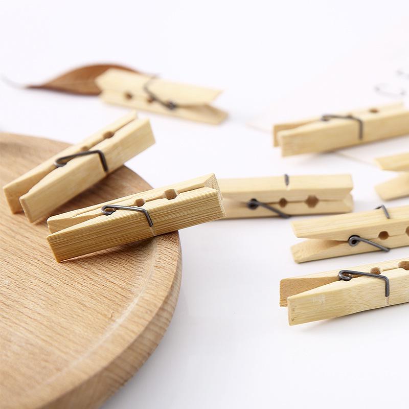 Windproof Bamboo Wooden Clothespins for Drying and Sealing