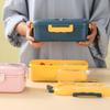 Wheat Straw Insulated Bento Lunch Box with Lid, Microwave-Safe, Fresh-Keeping Compartments
