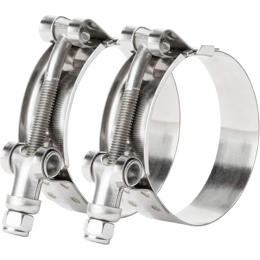 

New 304 Stainless Steel Hose Clamps T Bolt Powerful Tube Clamps Exhaust Air Sealing 17-19mm