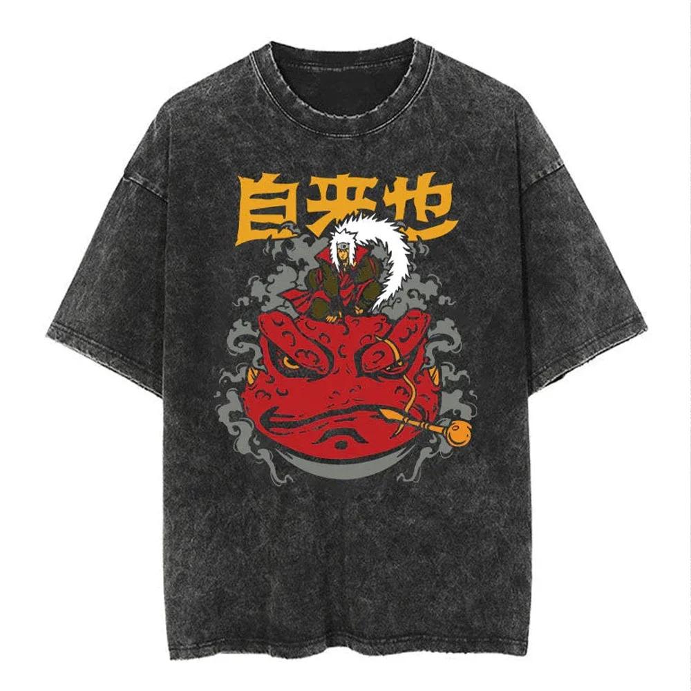 New Men Vintage T Shirt Hip Hop Streetwear Tshirt Japanese Anime Naruto Print Tops Tees Harajuku Summer Short Sleeve TShirt