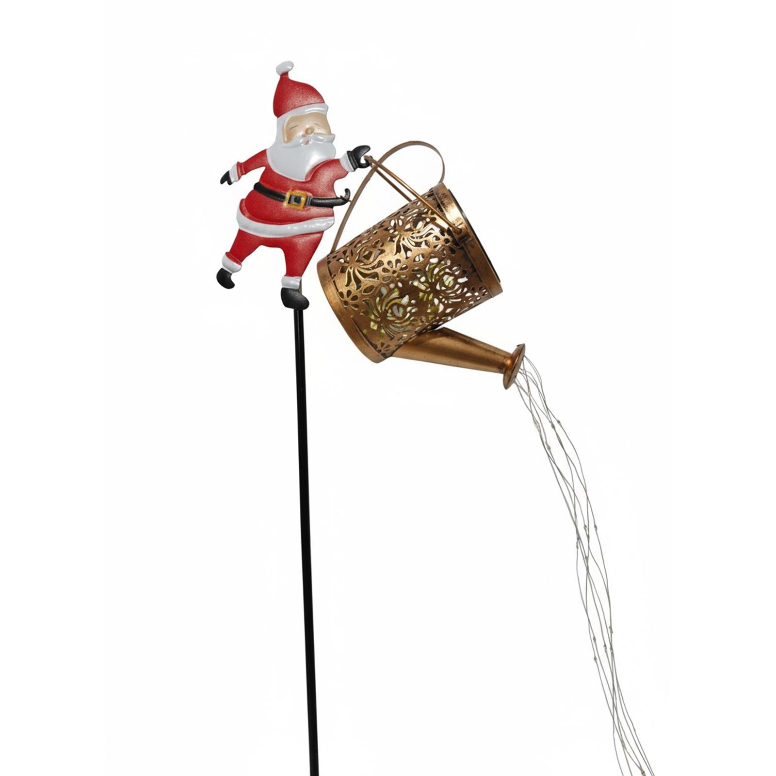 

Christmas Solar Watering Can Santa Claus Kettle Lights LED Decorative Night Lights Xmas Lawn Light for Outdoor Patio Yard Garden