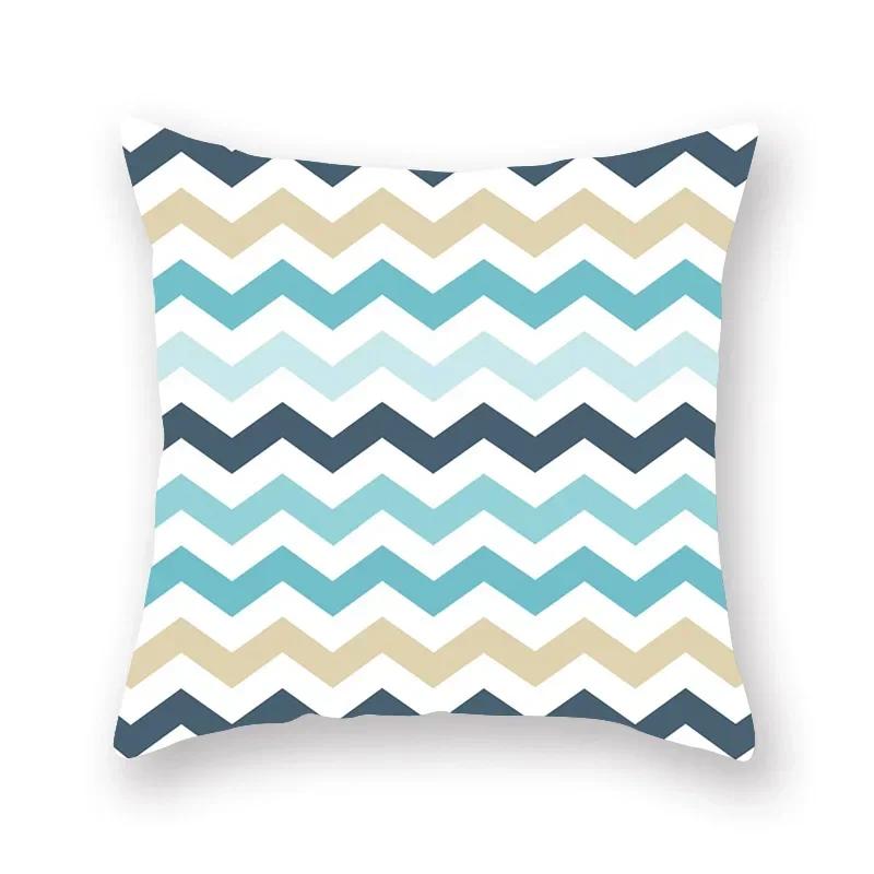 New 45*45Cm Color Teal Blue Cushion Cover Pillow Cases Arrow Geometric For Living Room Home Sofa Chair Decorative Pillowcases