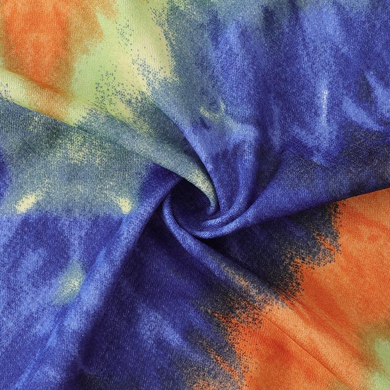 Elastic Tie Dye Printed Cotton Fabric for  Sewing T-shirts, Clothing ,Dress, Background Decoration Fabrics 160x50cm/160x200cm