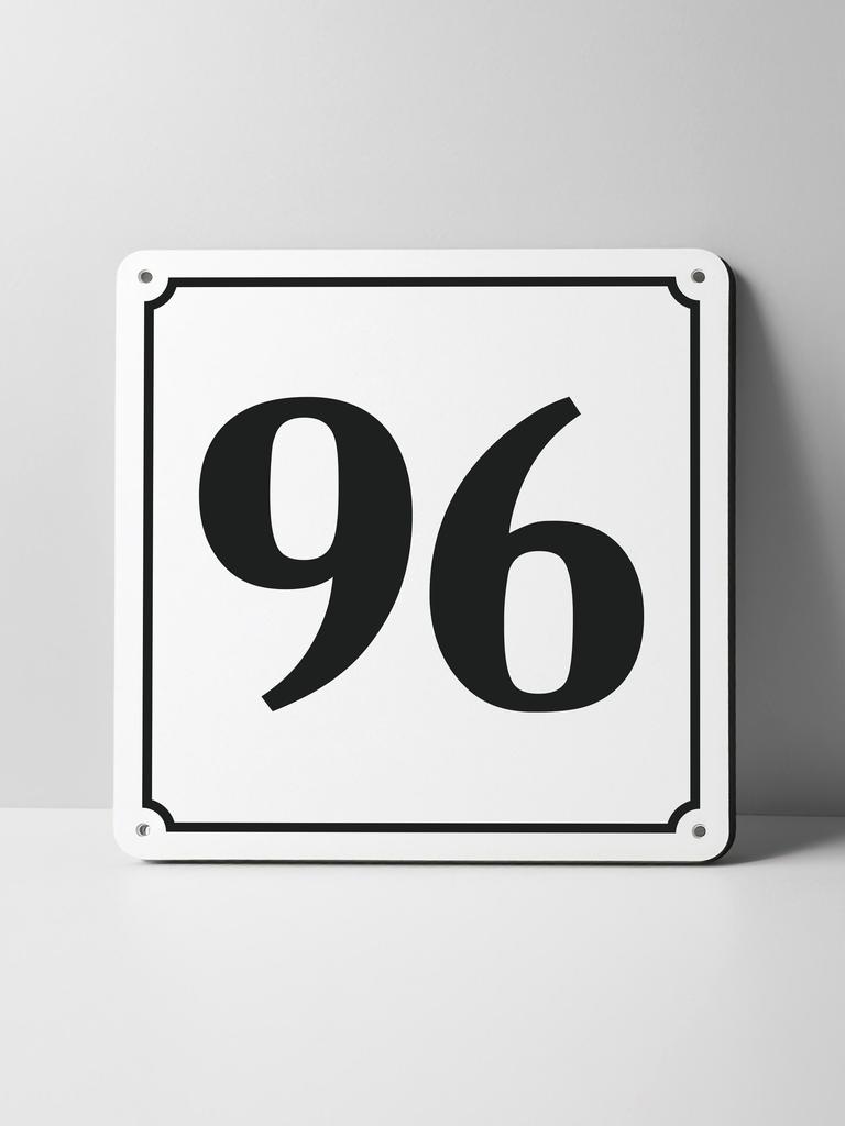 Metal Sign Black House Number On White Background Outdoor Wall Art Decor
