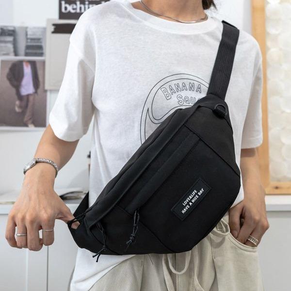 Large-capacity Breast Bag Men's Trendy Brand Retro Versatile Work Crossbody Bag Female Student Waist Bag