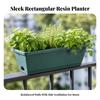 5 Pieces Rectangular Planter with Tray Long-Lasting Trough Drainage
