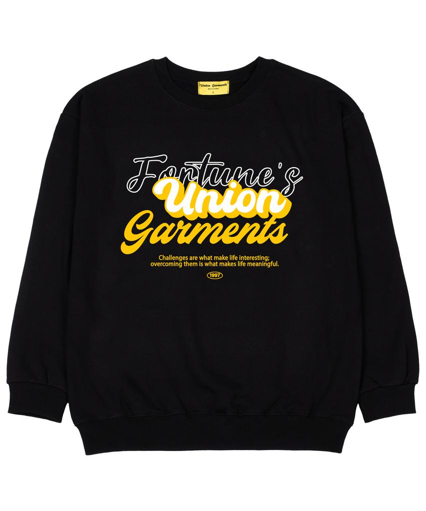 UNION GARMENTS Challenge Garments Terry Oversized Sweatshirt Black
