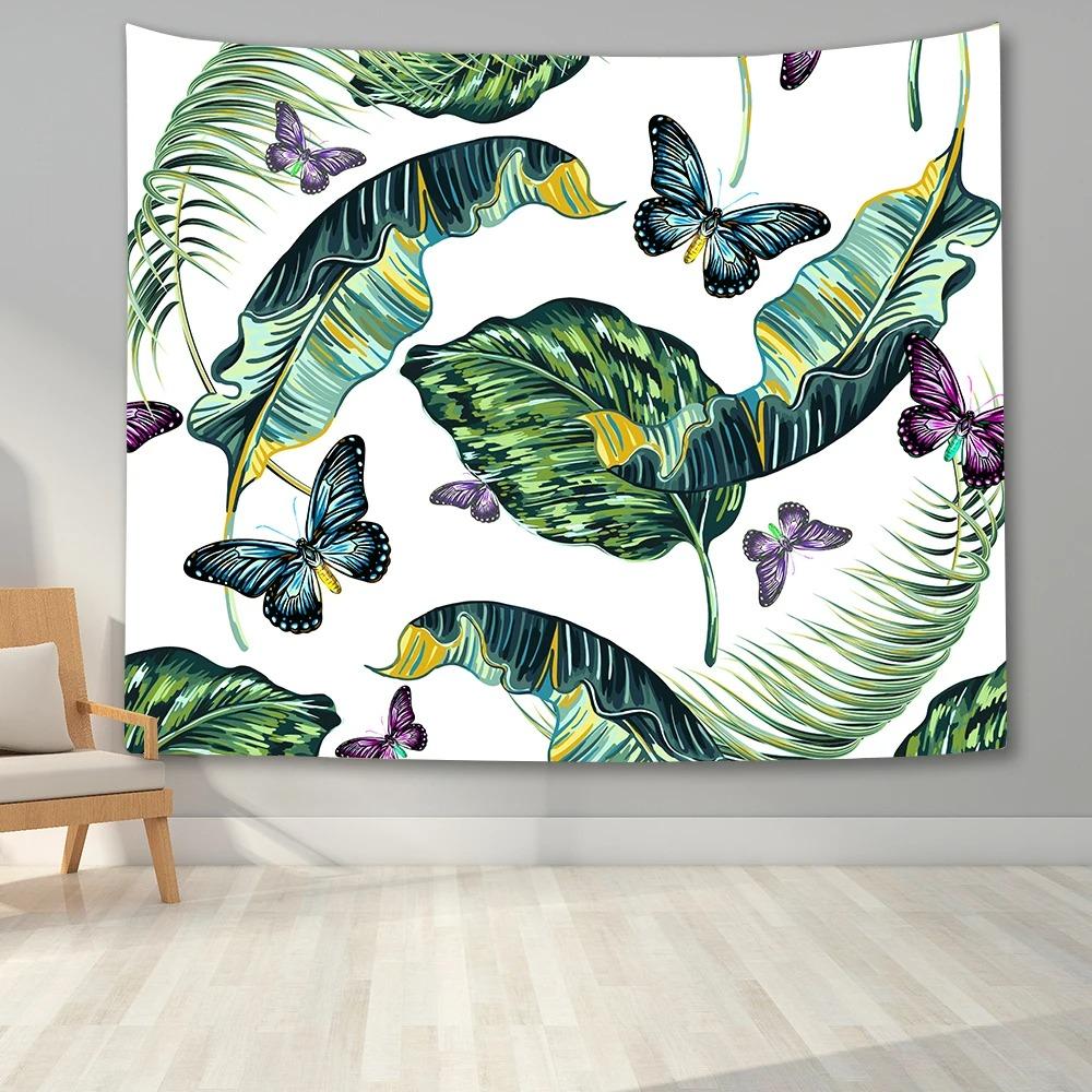 Office Living Room Tapestry Tropical Plant Leaves Hanging Cloth Home Wall Decoration Tapestry
