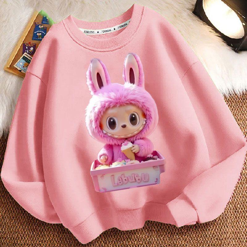 Round-neck Hoodies for Children, Long-sleeved Loose Hoodies for Boys and Girls in Spring and Autumn