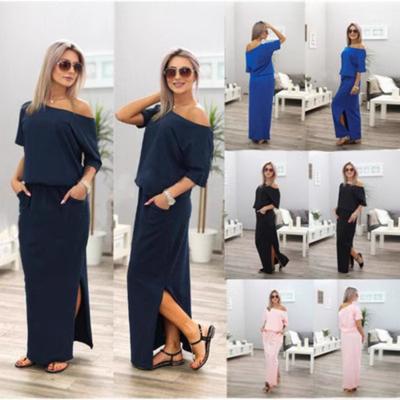 Women's Summer Side Split Pocket Loose Dress 0033