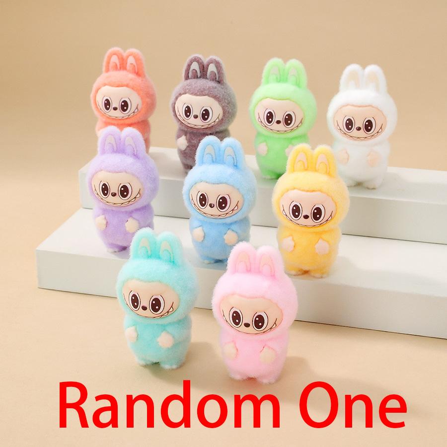 

1/9 шт. 4 см Мультяшная серия Labubu Мини флокированная Изысканная Милая кукла Подарок Сделай сам Подвеска Аксессуары Украшение Кавайные Игрушки Подарки