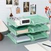 3-Tier Stackable Letter Tray Organizer, Polished Finish, PP Material, Desktop Document Holder, Office Supplies Storage Accessory