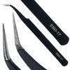 Rosfix Set of 10 Precision Tweezers In a Case – Acid Resistant | Hardened Tips | Anti-magnetic and Precise