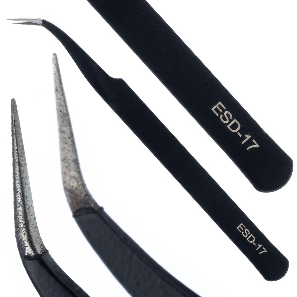 Rosfix Set of 10 Precision Tweezers In a Case – Acid Resistant | Hardened Tips | Anti-magnetic and Precise