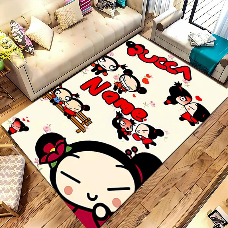 Custom Personalization Pucca Area Rug - Perfect For Kitchen, Bathroom,Laundry Room Decor Large Size Available,Gift All Seasons