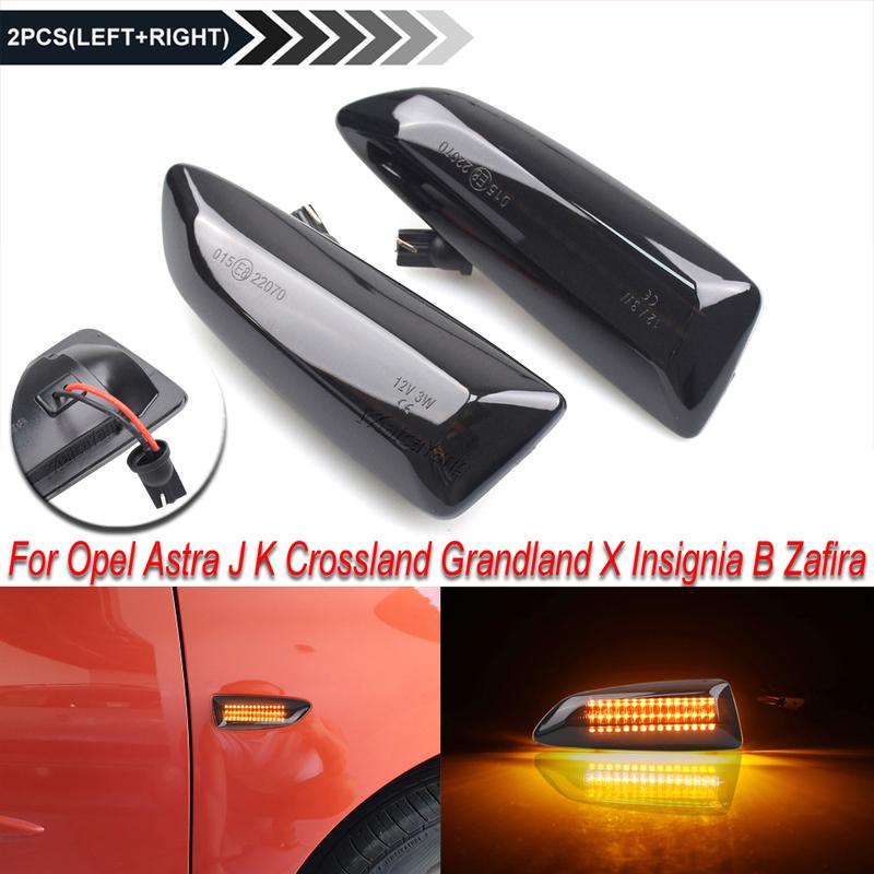For Opel For Vauxhall Astra J K Crossland X Grandland ignia B Zafira C LED Dynamic Turn Signal Light Side Marker Lamp Fender