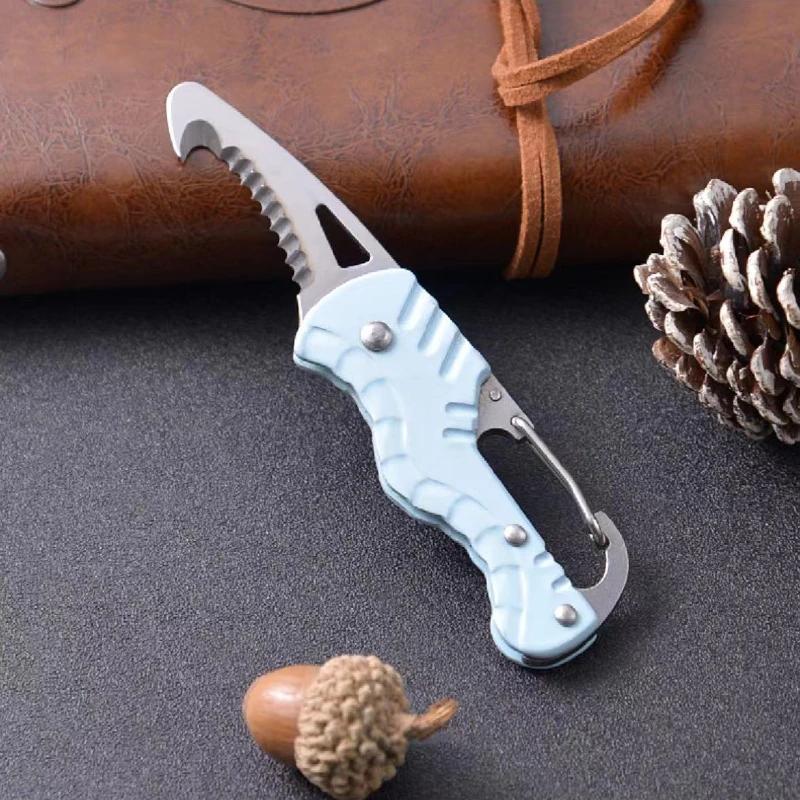 G18 High Hardness Multifunctional Tool Knife Foldable Sawtooth Sharp Express Package Knife Keychain Hook Cutting Survival Tool