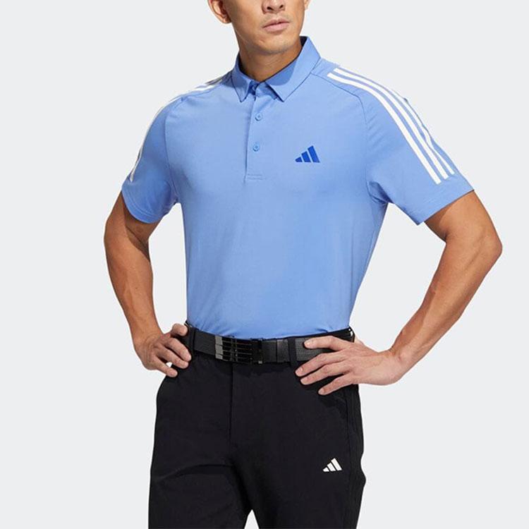 Adidas Three-Stripe Logo Polo Shirt Men Tops Blue HT6864