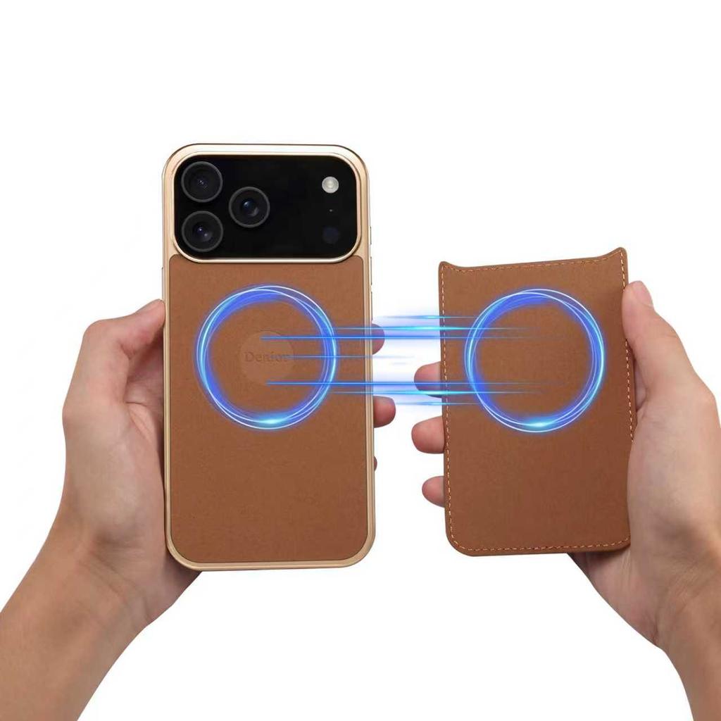 DENIOR A24 For iPhone 17 Pro Case Compatible with MagSafe Flower Leather PC TPU Phone Cover with Detachable Back Panel