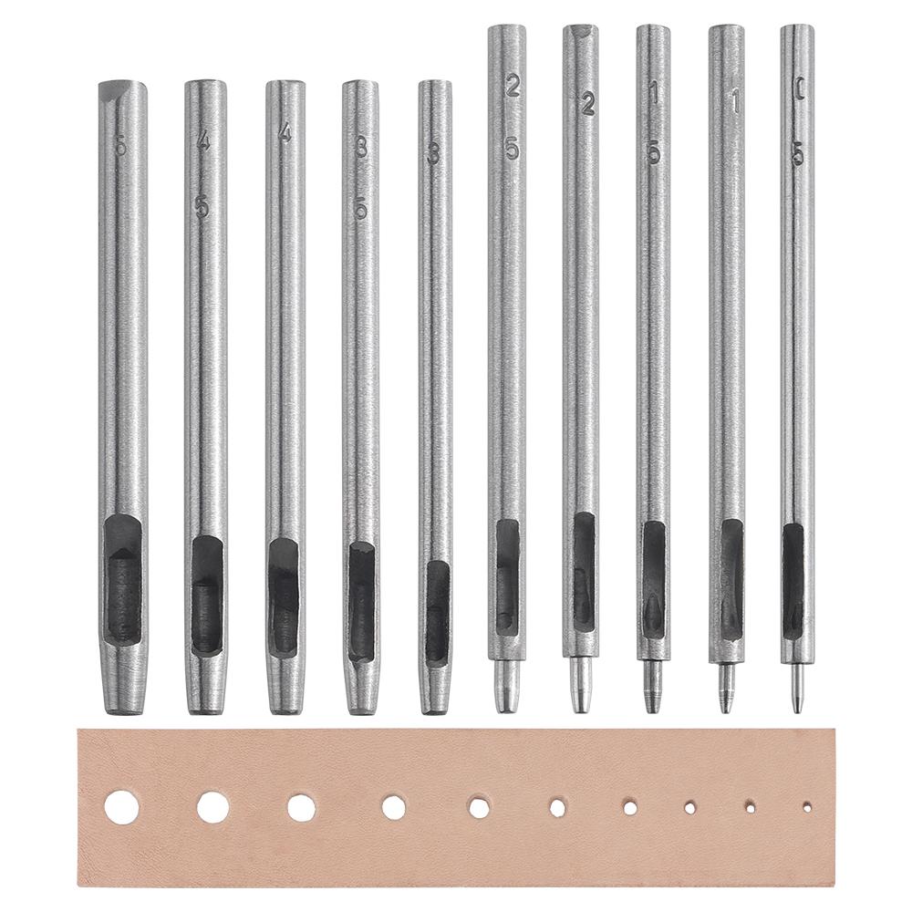 10pc/set of Faux Leather Round Punching Set, DIY Leatherworking Belt Punching /Shoulder Strap Round Hole /Shoe Hole Opener Tool