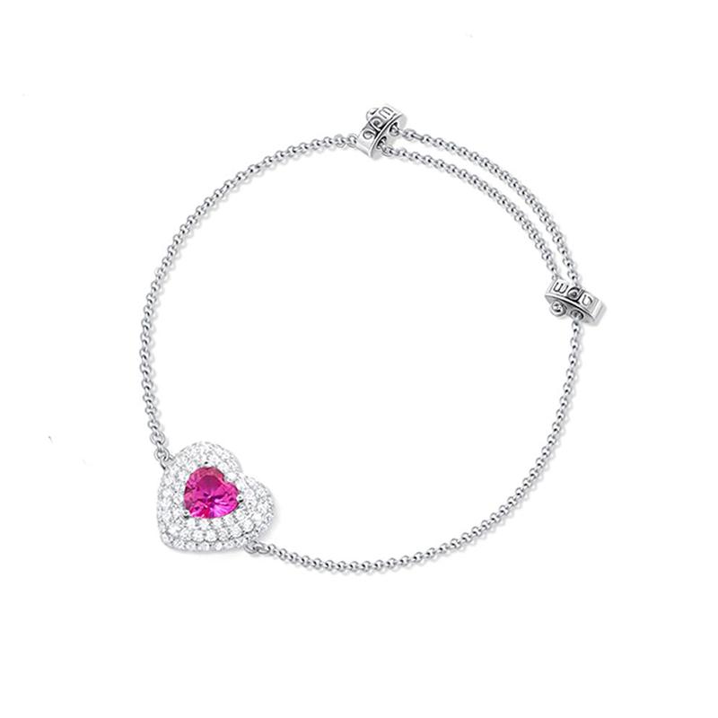 APM Monaco Bracelet FESTIVAL Series ETERNELLE [Romantic Confession] Pink Love Heart Adjustable, Exquisite, Fashionable and Versatile AB4747XKRM