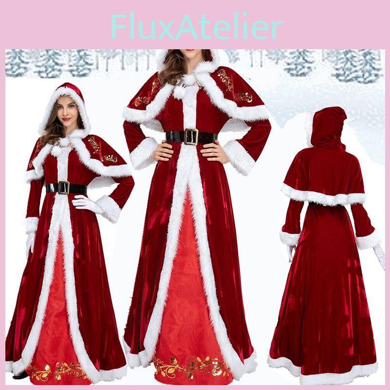 Elegant Deluxe Mrs. Santa Costume For Adults In Luxurious Soft Corduroy Fabric