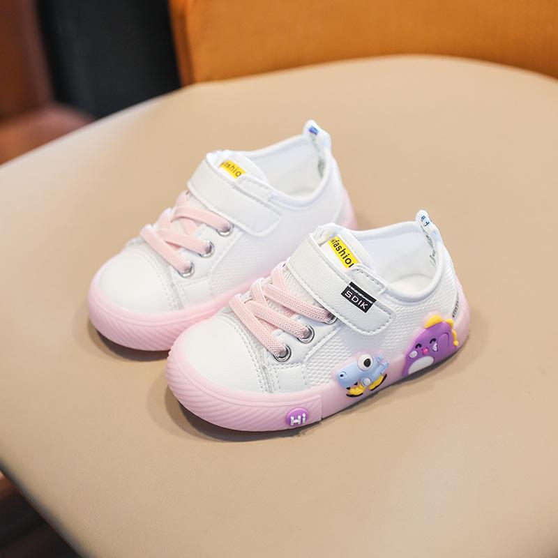 

Кроссовки для детей, детская спортивная обувь высокого качества на липучке для мальчиков и девочек, дышащая теннисная обувь, нескользящие кроссовки на мягкой подошве 25 розовый