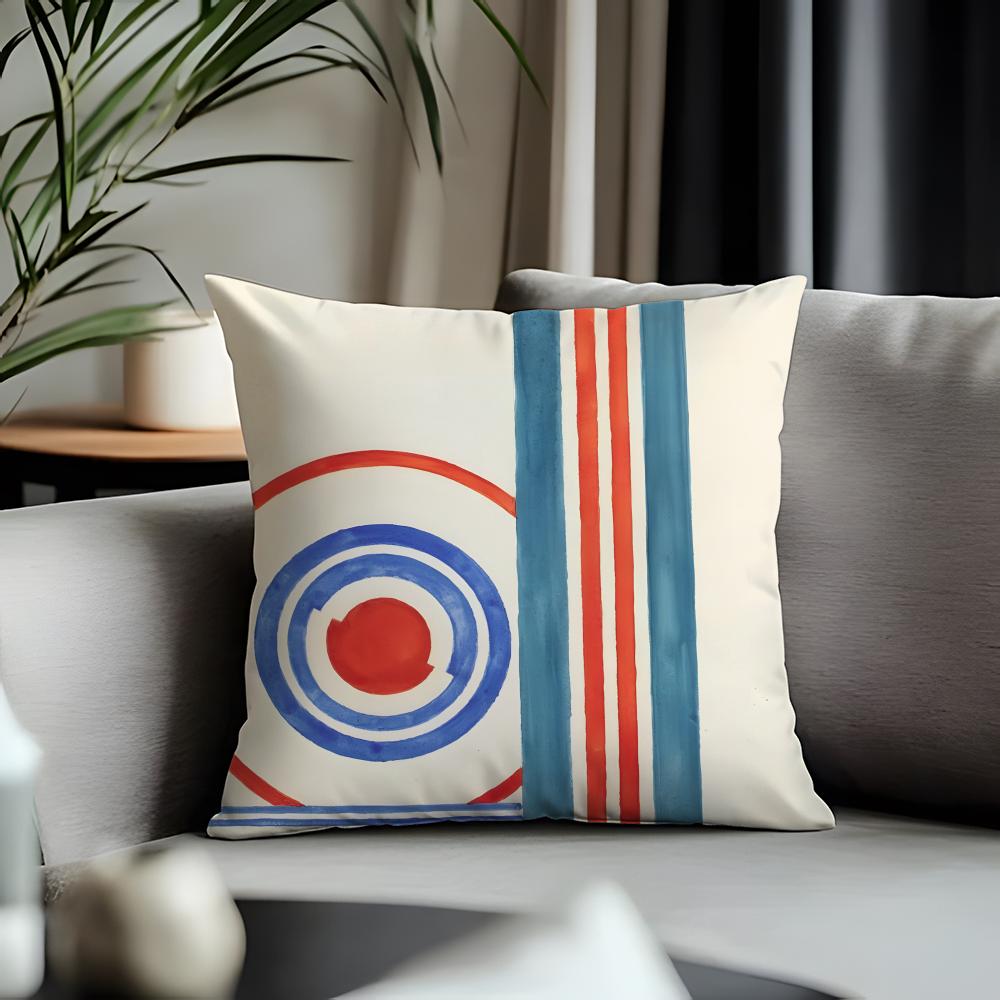 Fashion FFfrantisek Kupkaed Cushion Cover Antidustmite Pillowcase Invisible Zipper Silky Short Plush Sofa Cushion Cover