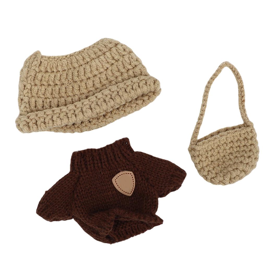 Doll Clothing Set Cute Overalls and Hat Outfit Kit for 17cm Dolls Dress Up Display Holiday Present