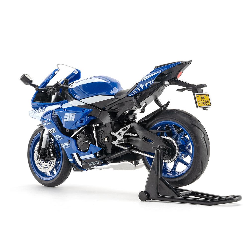 1/12 Scale Yamaha R1M Toy Motorcycle Model Alloy Diecast with Shock Absorption Simulation Scale Motorcycle Model Toys for Kids Gifts
