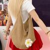 New Large Capacity Knitted Shoulder Bag Flower Summer Beach Leisure Vacation Beach Bag Women's Daily Shopper Totes