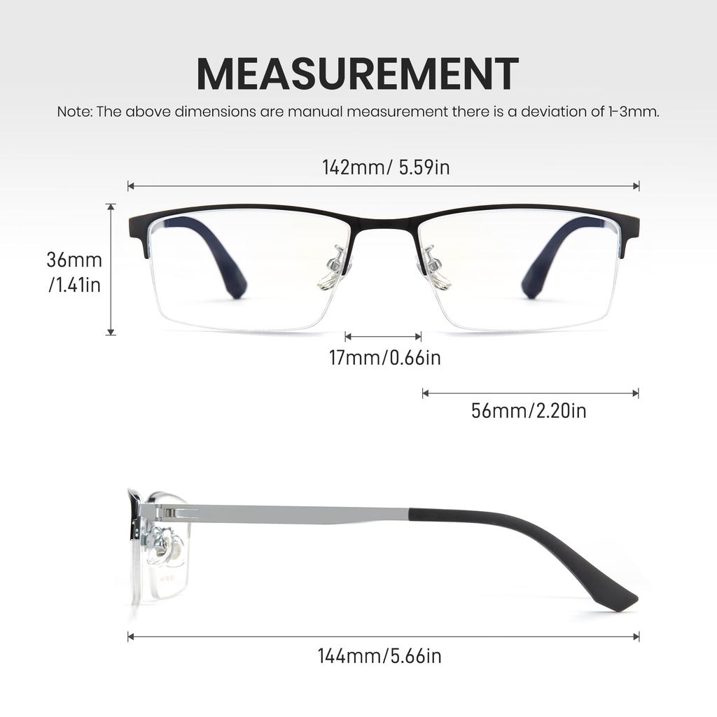 Cyxus Fashion Glasses, Hingeless Frame with Titanium Frame, Stylish for Business and Casual Wear, Unisex (8147X64, Black & Silver)