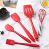 5Pcs Silicone Baking Utensils Set Non-Stick Silicone Cake Spatula Cooking Shovel Whisk Oil Brush Flexible Kitchen Utensils Sets