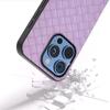 For iPhone 16 Pro Max Case Woven Texture PU Leather Coated PC+TPU Mobile Phone Cover