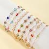 Exquisite Colorful Heart Bracelet for Women Charm Korean Crystal Zircon Metal Chain Bracelets Bangle Party Birthday Jewelry Gift