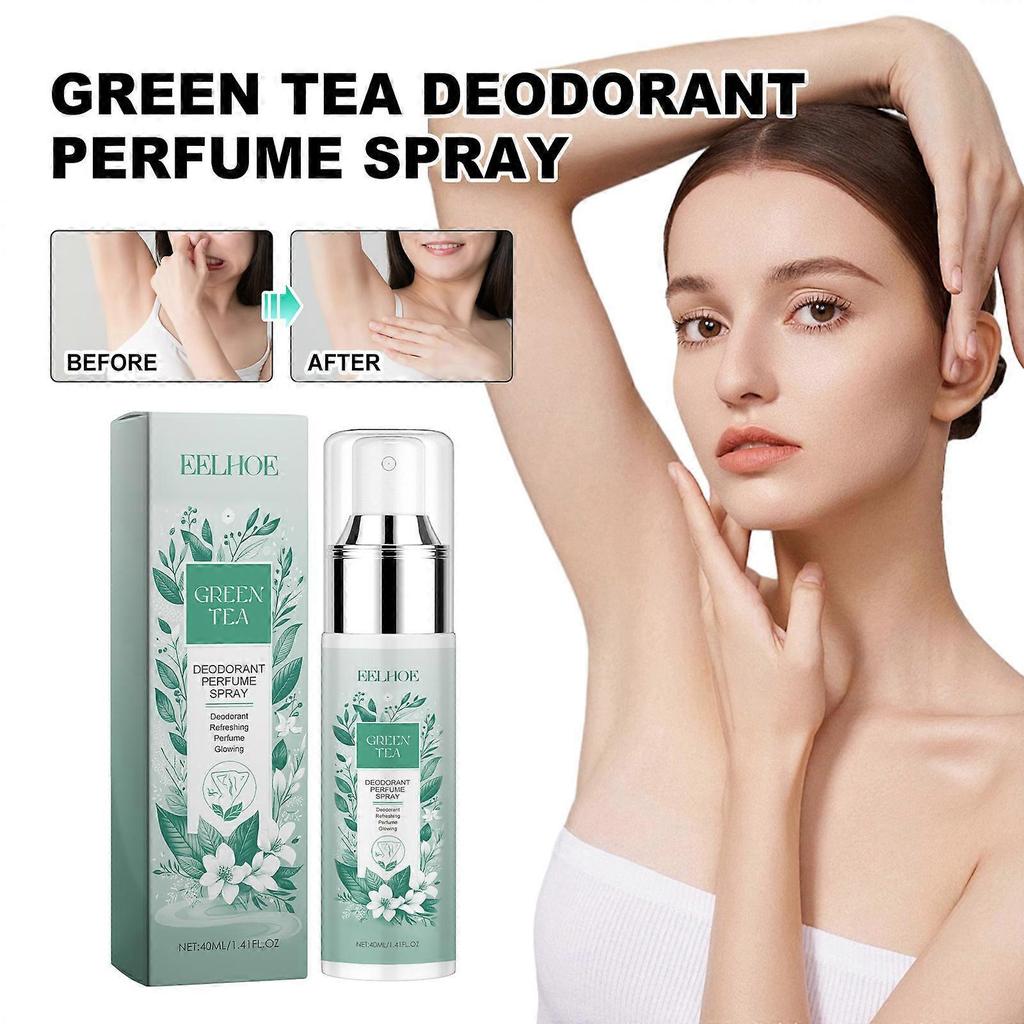 40ml Green Tea Deodorant Perfume Spray, Reduce Armpit Odor Sports Sweat Odor Body Refreshing Fragrance Spray