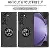Ultra Thin Matte Hard PC Folding Phone Case for Samsung Galaxy Z Fold 7 6 5 4 3 360 Rotating Ring Holder Cover