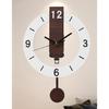 Acrylic Wall Clock with Pendulum Quiet Quartzs Arabic Numerals Hanging Swing Clock Living Room Decorative Use