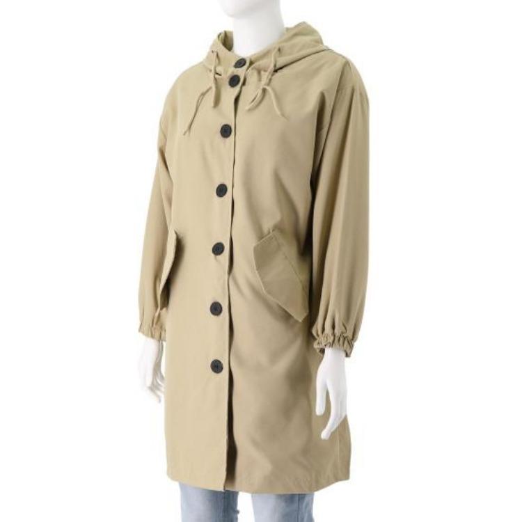 Lightweight Windproof Womens Elegant Trench Coat Double Breasted Plus Size Mid Length Solid Color