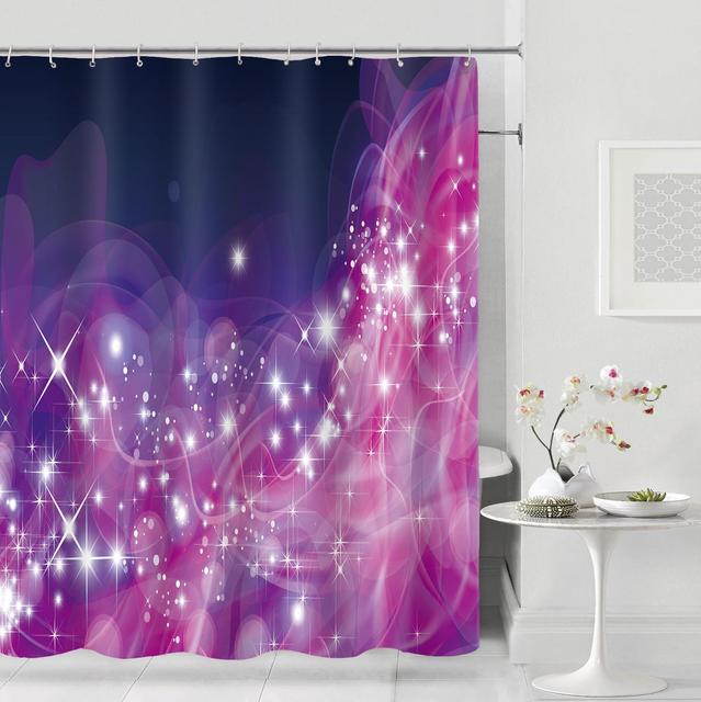 

Современная занавеска для душа, модная блестящая занавеска для душа, полиэфирная ткань, водонепроницаемая занавеска для ванной, занавеска для перегородки ванной комнаты, 12 крючков 150x180cm