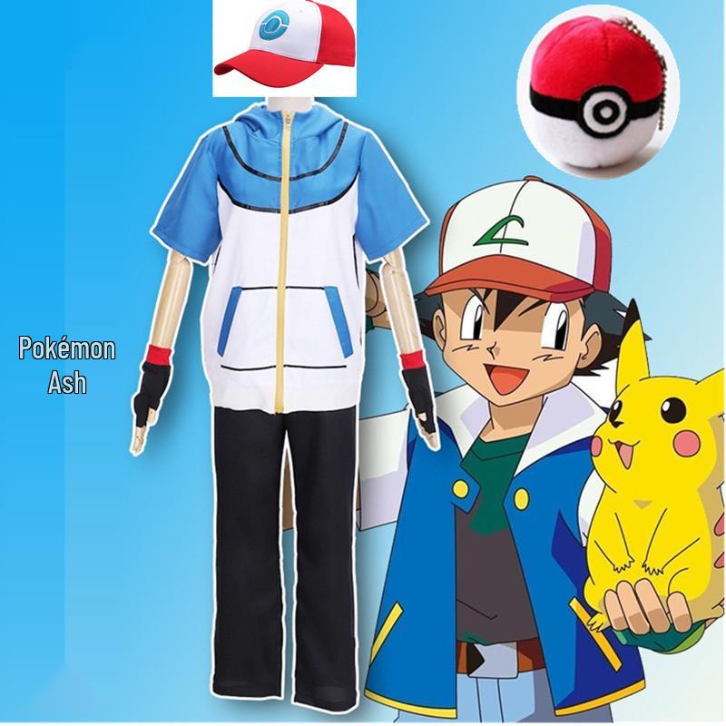

Summer Anime Pokémon Baby Ash Cosplay Costume Set 140