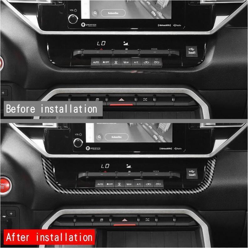 For Toyota Tundra -2024Carbon Fiber ABS Center Console Panel Button Trim
