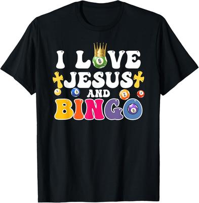 I Love Jesus And Bingo Christian Cross Board Games T-Shirt