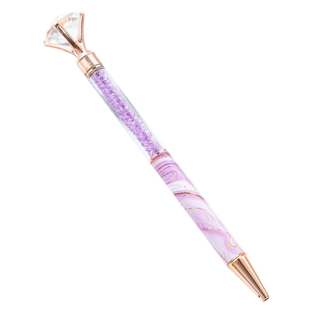 Diamond Ballpoint Pen Metal Ballpoint Pen Black Ink 1.0mm Bullet Tip Write Smoothly Refillable for Student Teacher