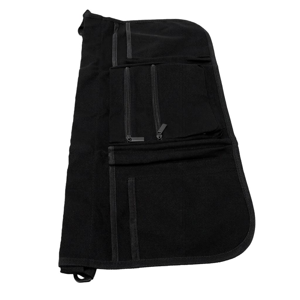 Black Short Waitress Apron 7 Pockets Adjustable Server Apron for Women Man Restaurants Cafes Machine Washable
